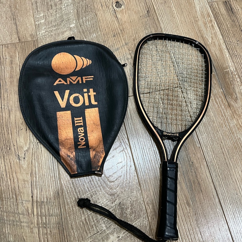 Vintage AMF Voit Nova III Graphite racquetball racquet with its original cover